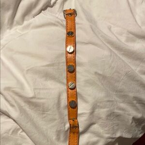 Stylish Orange Belt with Silver Details